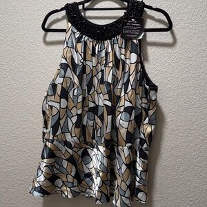 MSK Women’s Plus Size Sleeveless Top w Beaded Neck